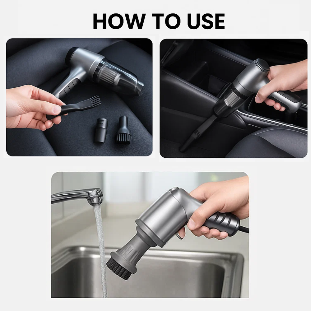 Car Vacuum Cleaner - Powerful and Compact Car Vac for Quick Cleaning