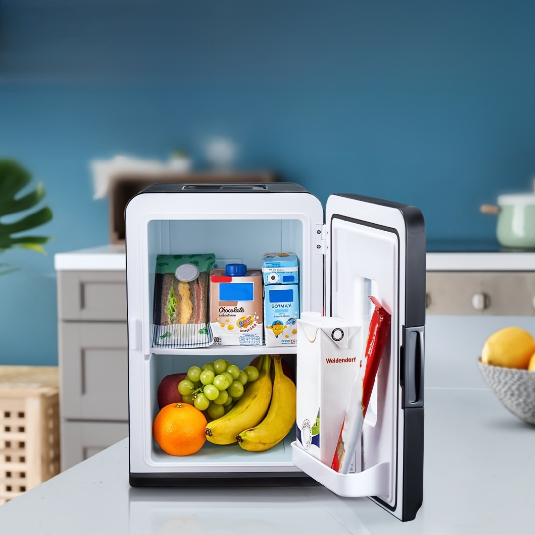 Mini Fridge Portable Quiet Cooler | 15L Capacity with Dual Power for Travel, Office & Home Use