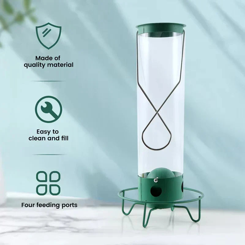 Squirrel Proof Bird Feeder | Heavy-Duty Metal, Multi-Feeding Ports & Ideal for Backyard Birdwatching