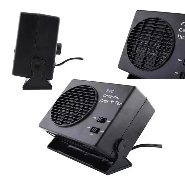 12V Ceramic Car Heater | 150W-300W Portable Fan with Automatic Thermostat for Winter Use in Vehicles