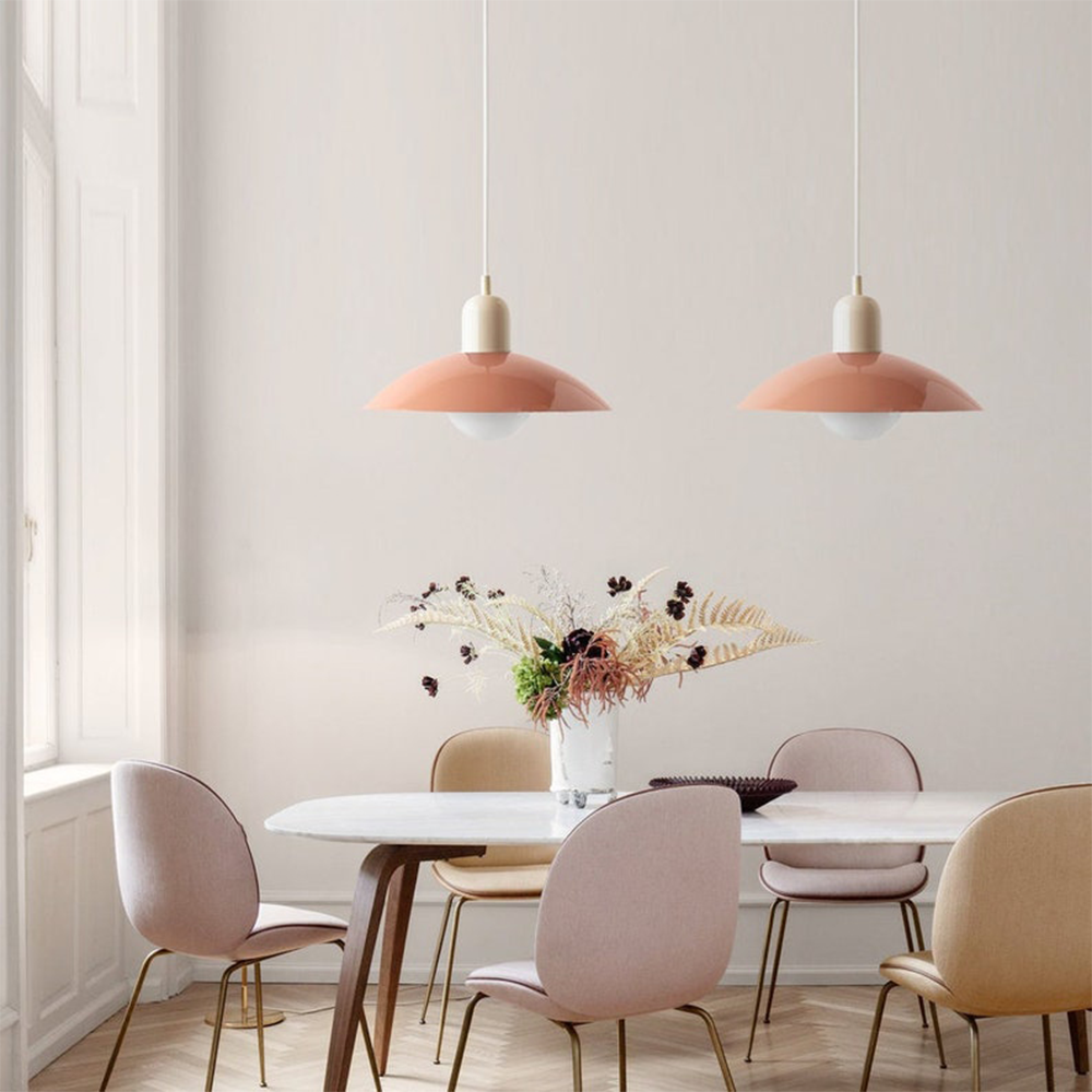 LED Bauhaus Pendant Light Fixture - Colorful Macaron Design for Kitchen, Dining Room & Modern Interiors