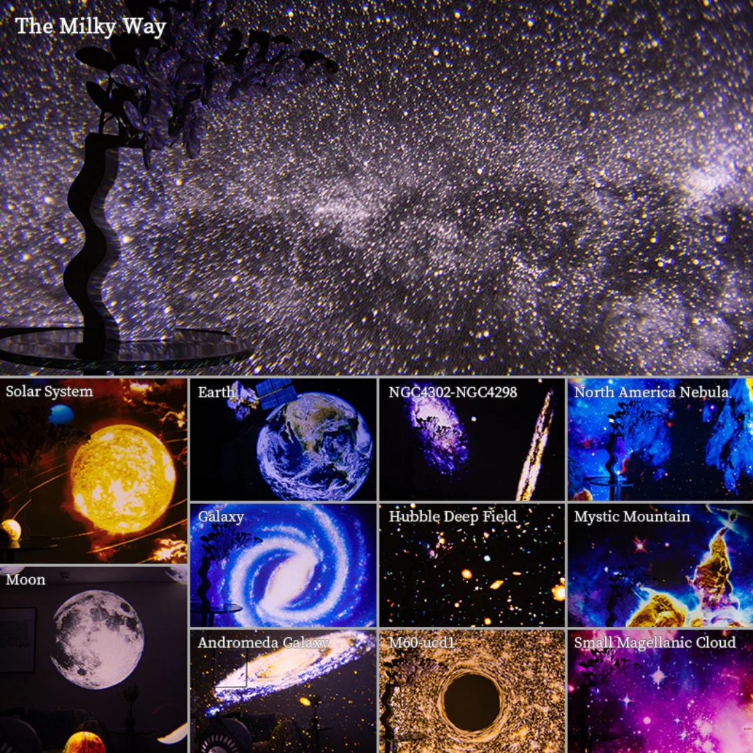 Galaxy Projector with 360° Rotation - Stunning Room-Wide Night Sky View