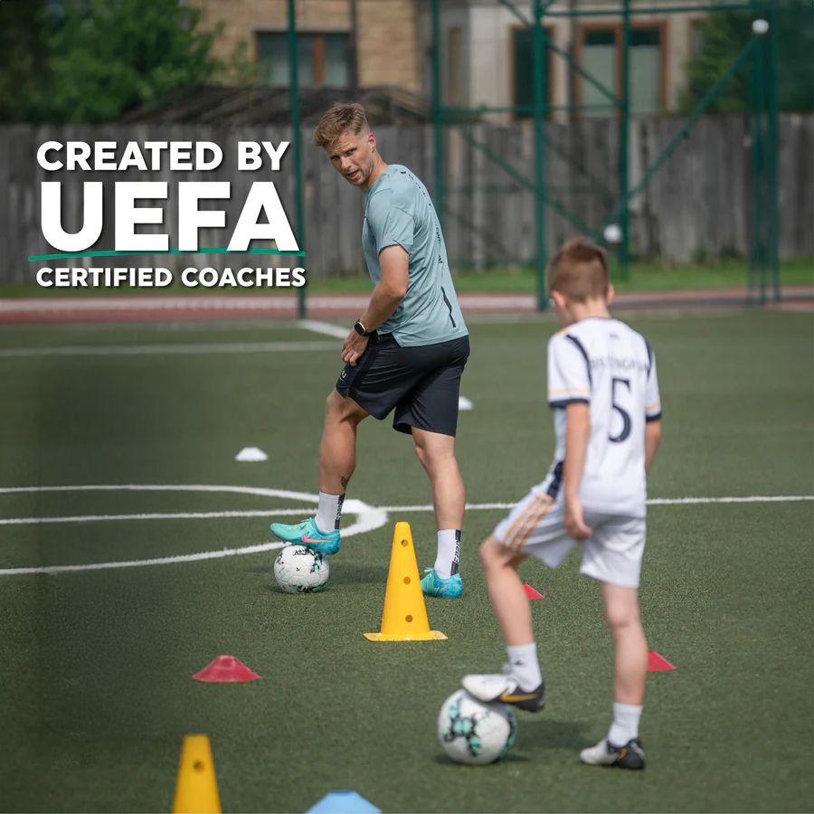 Football Pro Training Mat | Anti-Slip, 2x2m Space & Video Program for Skill Enhancement and Home Training