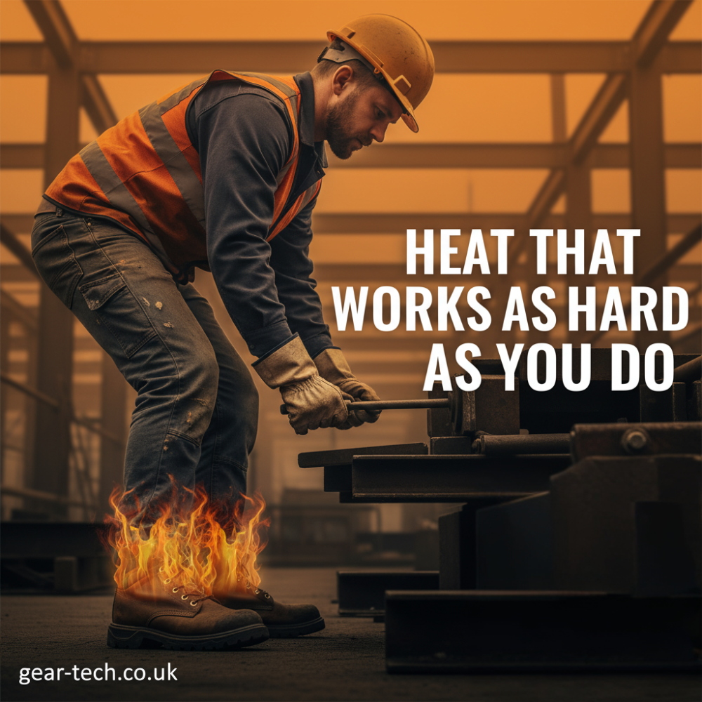 Rechargeable Heated Insoles for Work Boots – Electric Thermal Foot Warmers for Construction, Outdoor & Industrial Use UK