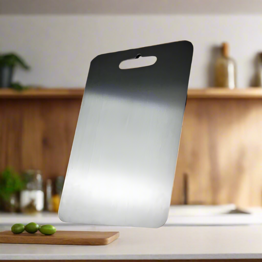 Medical Grade Titanium Cutting Board | Durable, Non-porous Surface for Safe Food Preparation & Kitchen Use