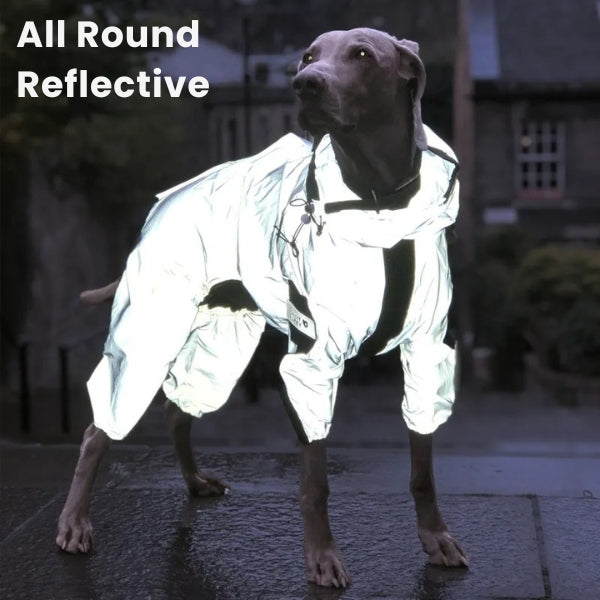 Waterproof Dog Coat with Legs – Reflective Dog Rain Jacket for Small & Large Breeds | Best Rain Coat for Dogs UK