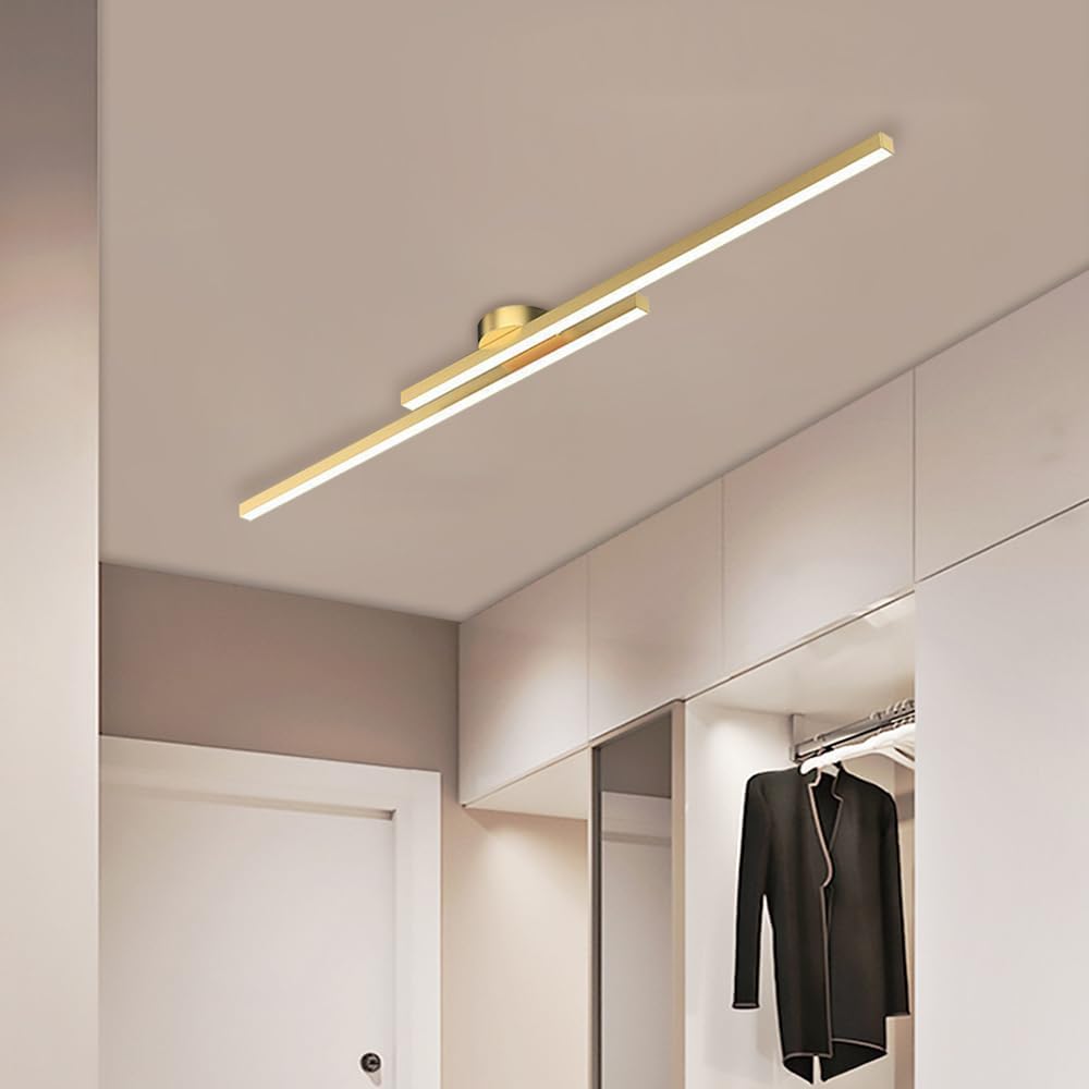 Modern Aluminium Semi Flush Mount LED Ceiling Light | Minimalist Design for Living Room. Bedroom & Hallway