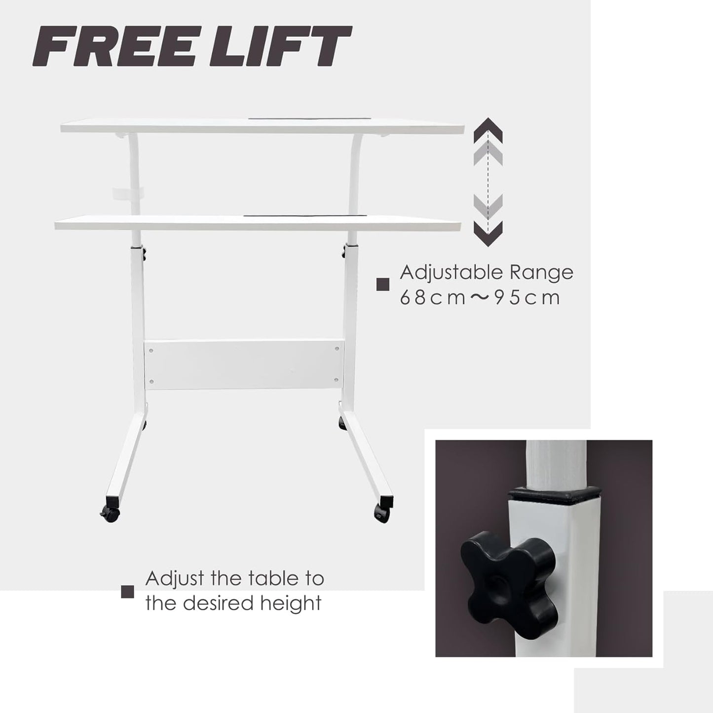 Adjustable Laptop Desk | Multi-Purpose, Height-Adjustable & Mobile for Home Office, Bedside or Sofa Use
