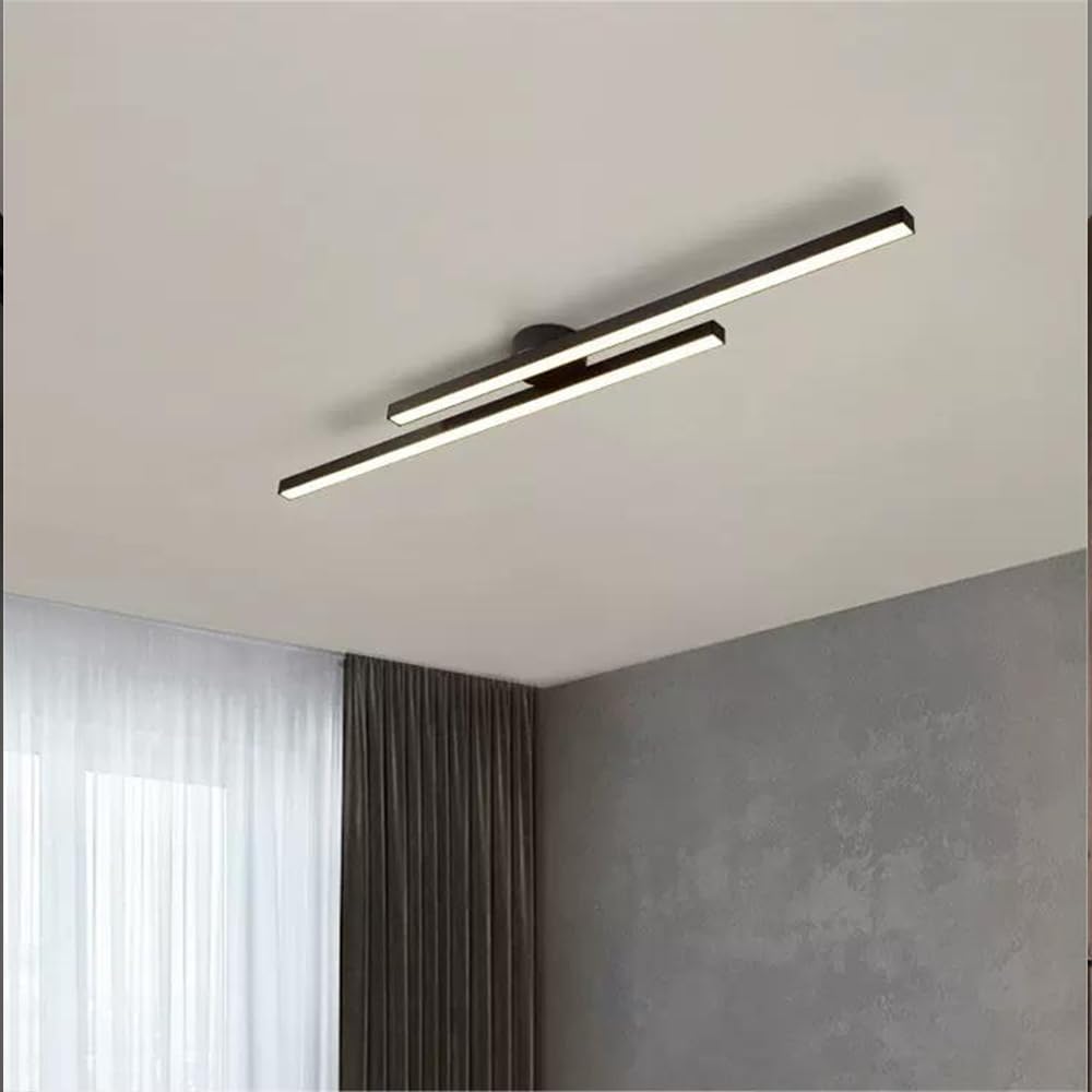 Modern Aluminium Semi Flush Mount LED Ceiling Light | Minimalist Design for Living Room. Bedroom & Hallway