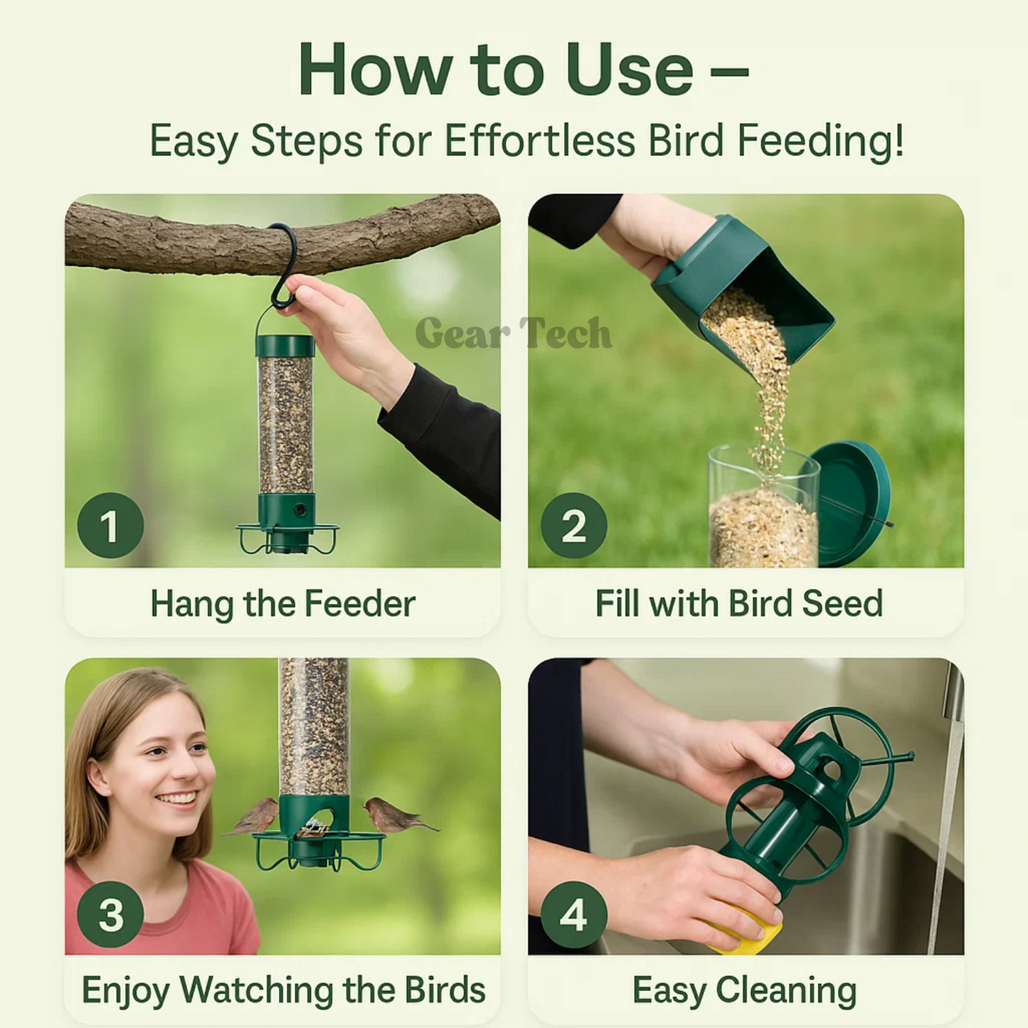 Squirrel Proof Bird Feeder | Heavy-Duty Metal, Multi-Feeding Ports & Ideal for Backyard Birdwatching