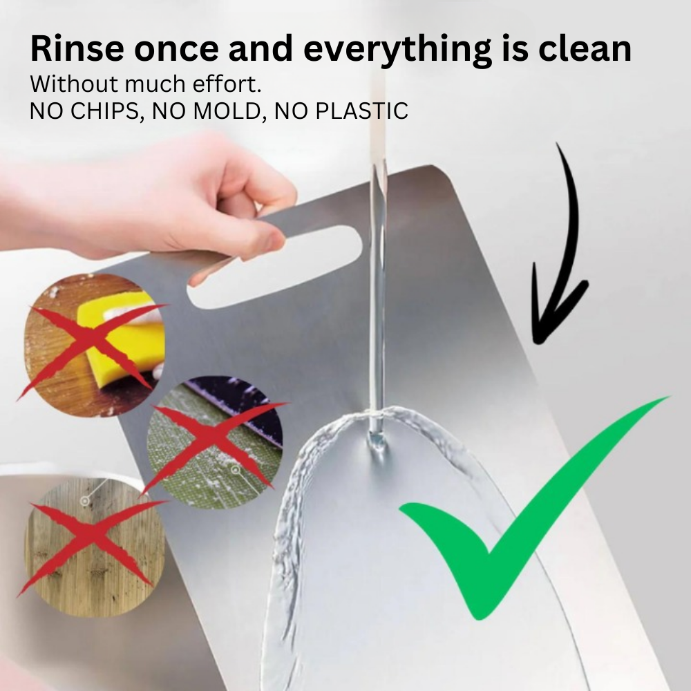 Medical Grade Titanium Cutting Board | Durable, Non-porous Surface for Safe Food Preparation & Kitchen Use