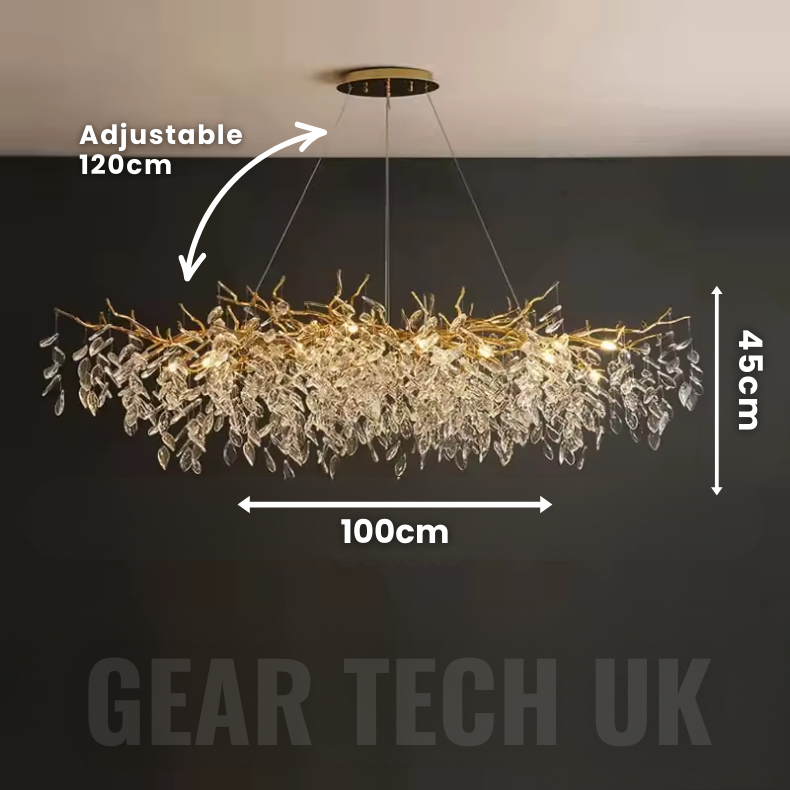 French Style Crystal Chandelier with Branch Design for Living Room & Dining Room Lighting