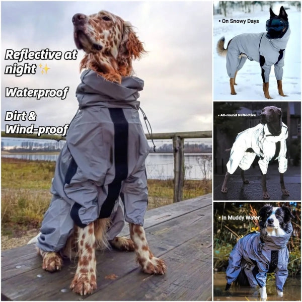 Dog Rain Coat with Legs - Waterproof Dog Jacket for Small and Large Breeds | UK Cozy Winter Wear