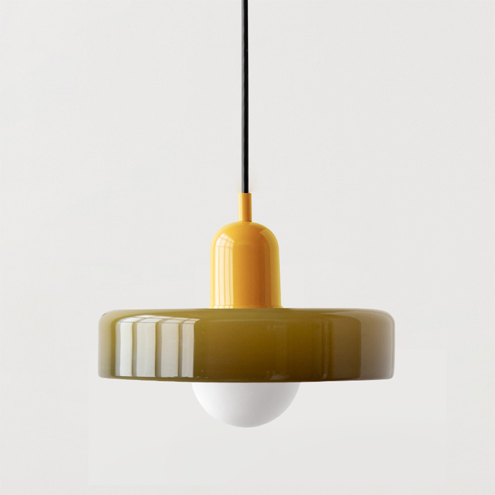 Colored Glass Bauhaus Pendant Light Fixture for Modern Home Decor & Dining Spaces