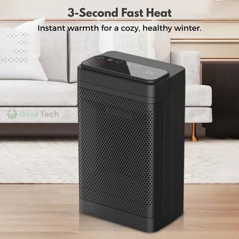 Portable Electric PTC Fan Heater | Fast Heating, Remote Control & Adjustable Temperature for Bathroom and Living Room Use