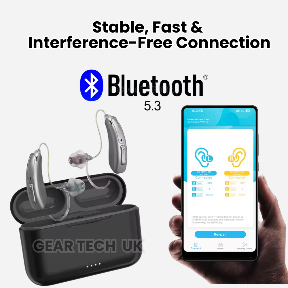 BTE Digital Hearing Aids – Rechargeable Behind the Ear Hearing Amplifiers with Noise Cancelling & Volume Control