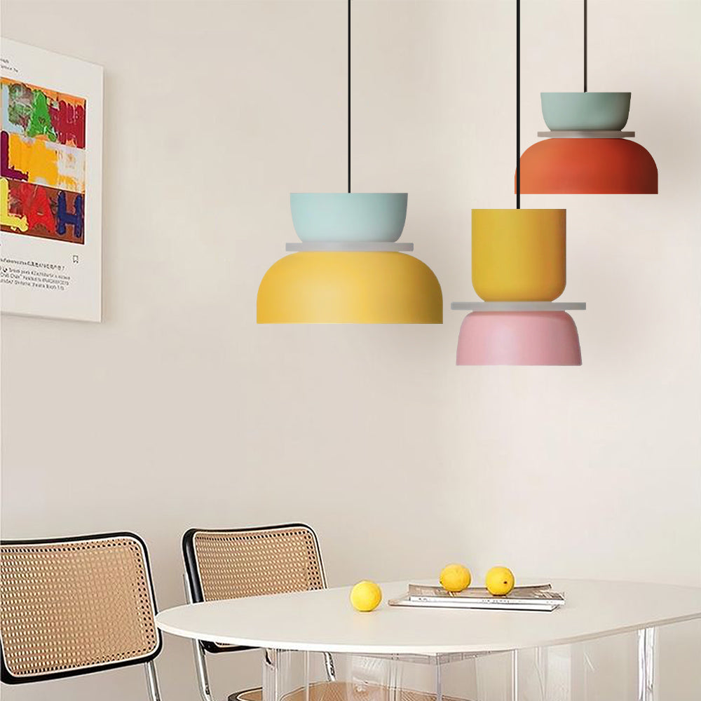 Nordic Color Block Pendant Light Fixture - Modern Hanging Lamp for Kitchen & Dining Room