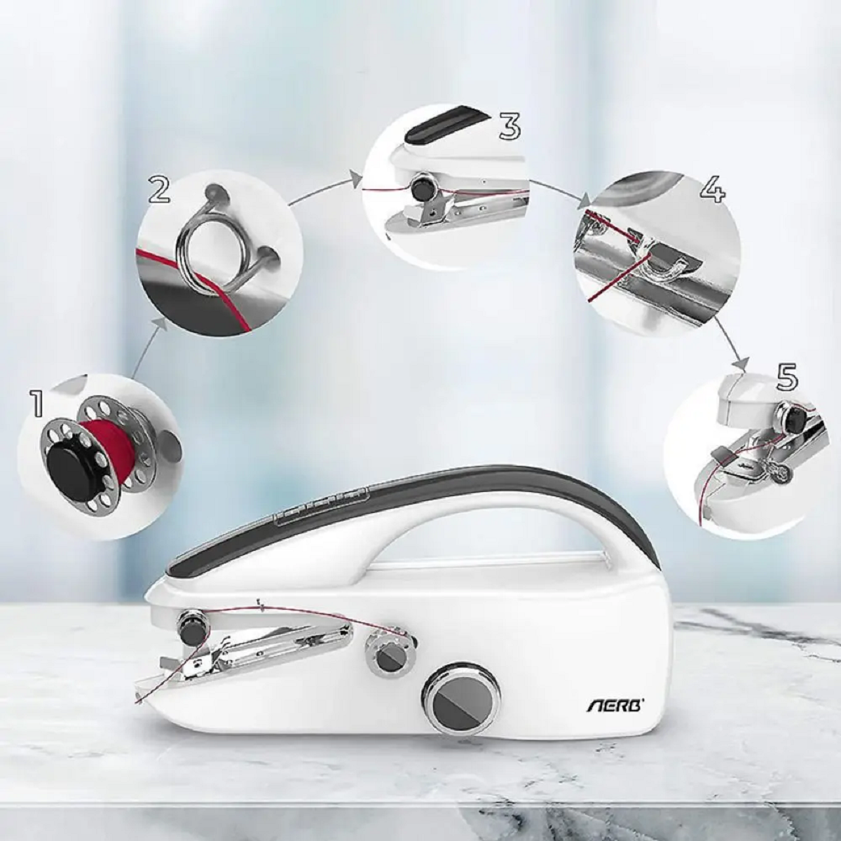 Handheld Mini Sewing Machine for Crafting & Mending - Portable Stitching Tool for Quick Repairs and DIY Projects