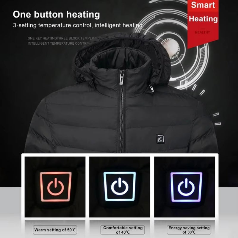 Heated Puffer Jacket – Rechargeable Heated Jackets with Battery Pack, Best Heated Winter Coat for Men & Women UK