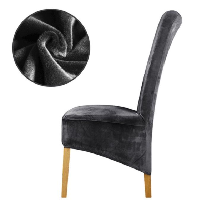 Stretch Velvet XL Size Dining Chair Covers x4 | Soft. Stretchable & Non-Slip for Home Dining Room Decoration