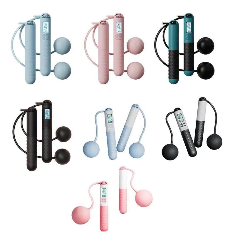 Weighted Cordless Jump Rope with Counter | Ergonomic, Tangle-Free Design for Home Workouts and Cardio Training