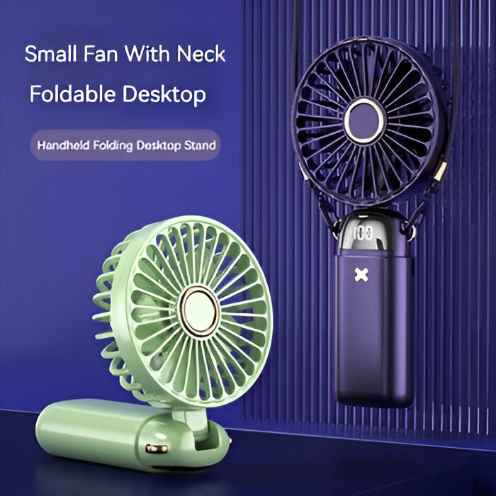Rechargeable Handheld Mini Fan | 5-Speed, 90-Degree Adjustable & Quiet for Office, Home & Outdoor Use