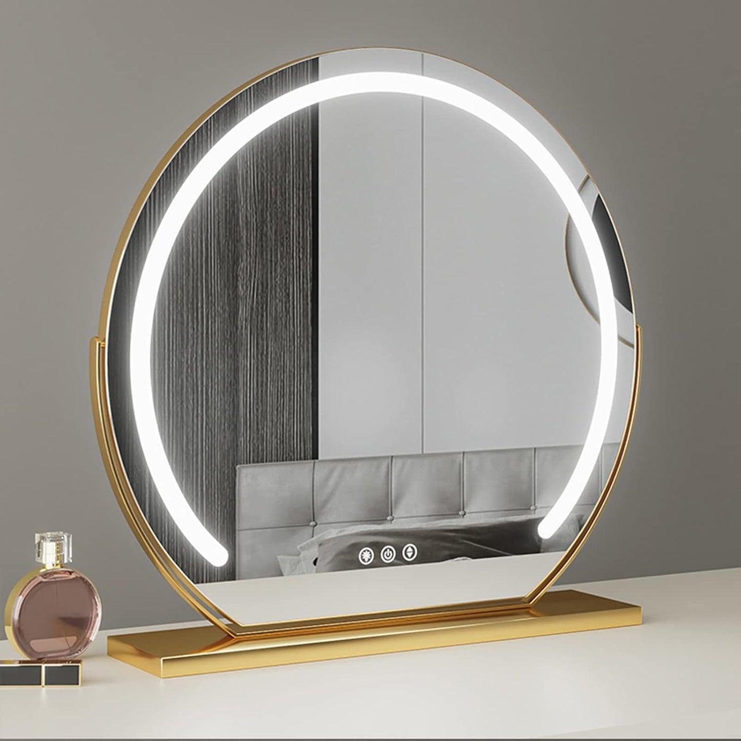 LED Touch Control Vanity Mirror | 360° Rotatable. Dimmable Light & Ideal for Daily Makeup and Skincare Applications