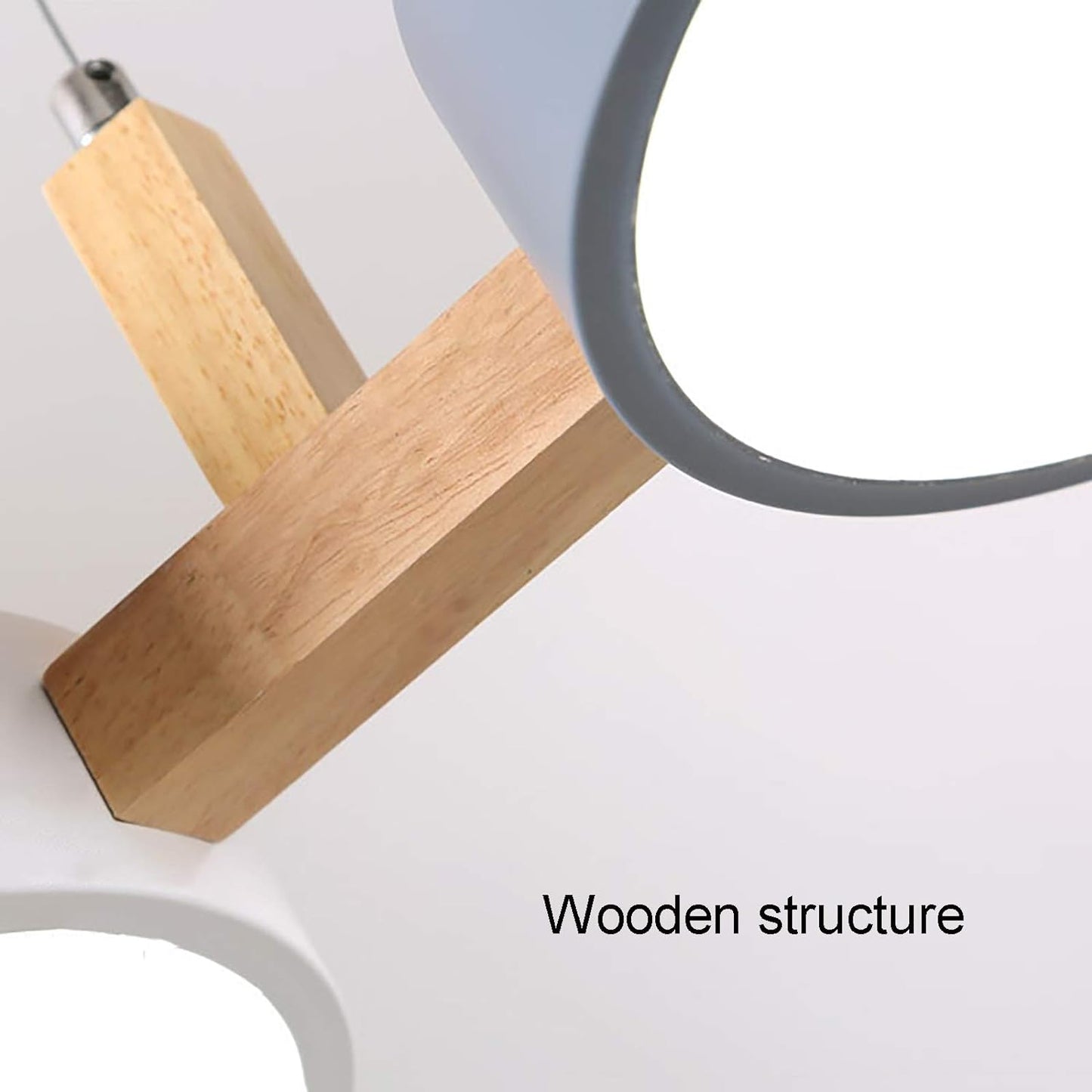 Metal Multi Light Nordic Flush Ceiling Light | Durable Iron & Wood Design for Kitchen and Dining Room