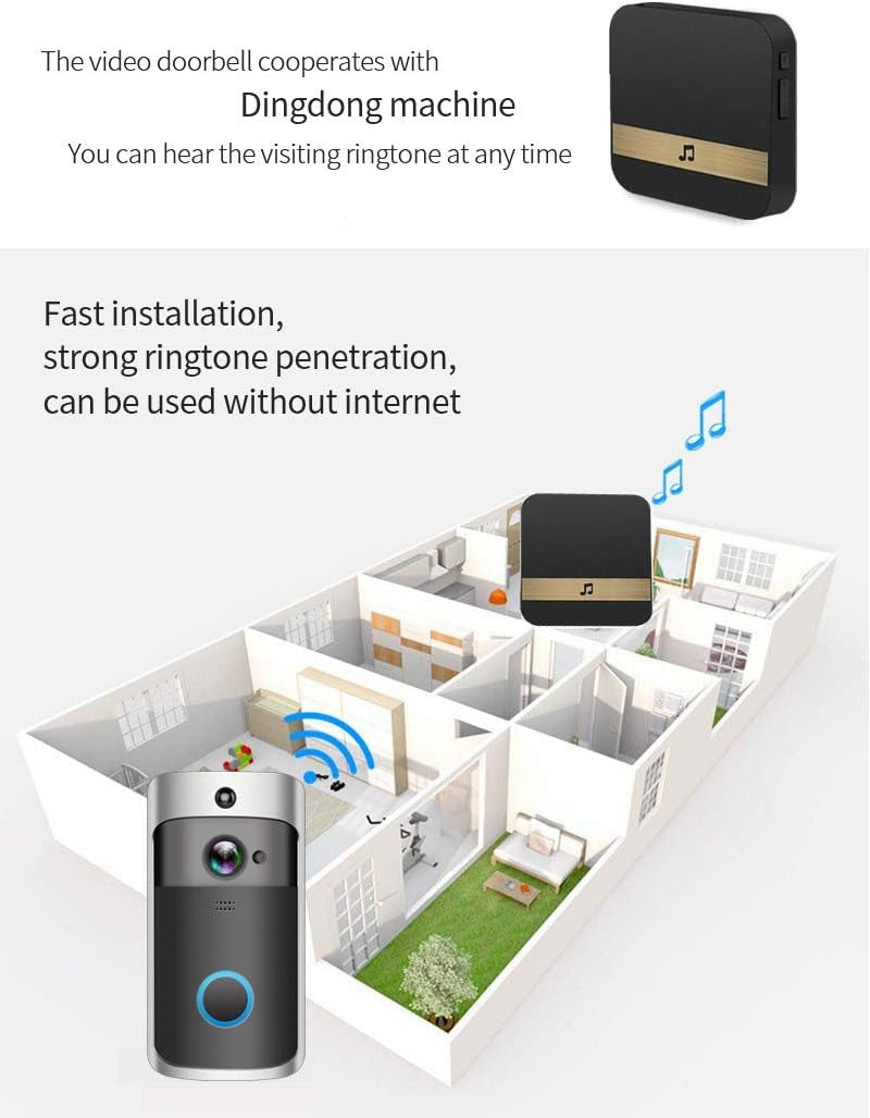 Wireless HD WiFi Video Doorbell | Night Vision, Two-Way Intercom & Motion Alerts for Home Security