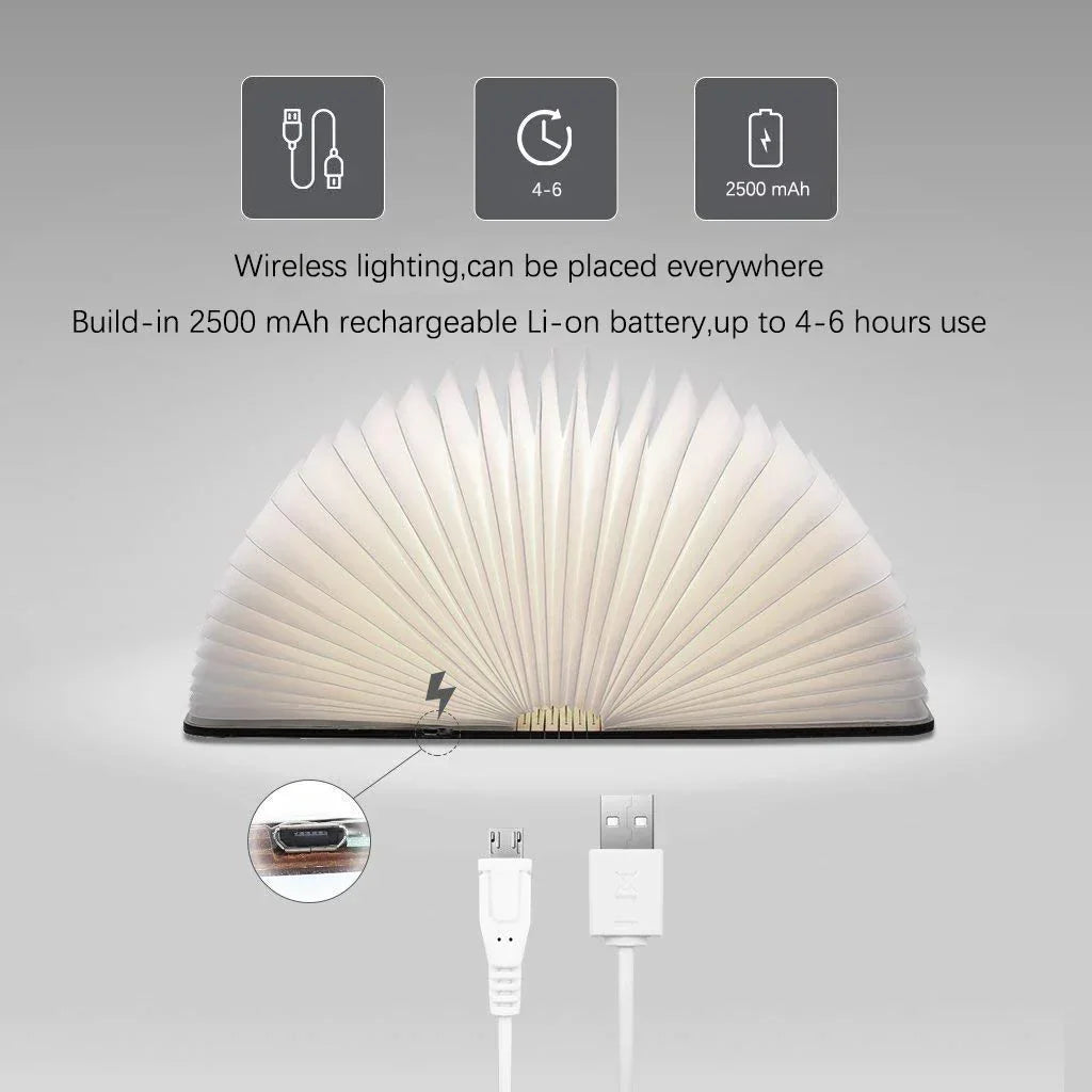 LED Book Lamp - Magical Reading Light for Home Decor & Nightstand Use