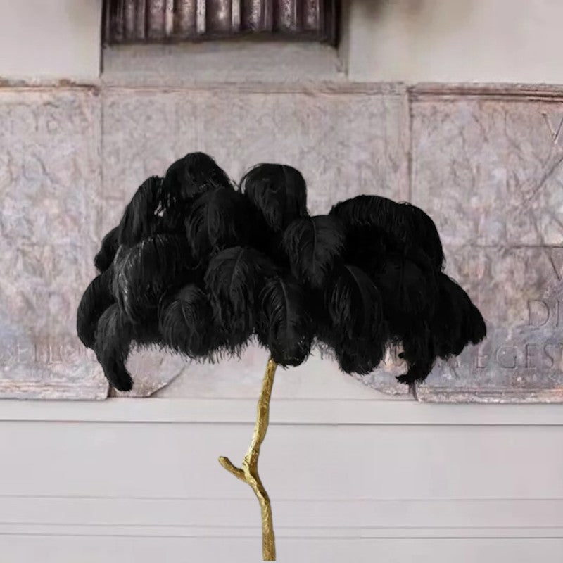 LED Ostrich Feather Floor Lamp - Adjustable Height with Soft Lighting for Living Room & Bedroom Decor