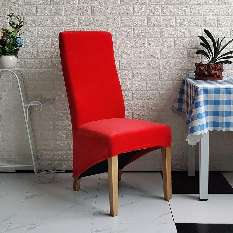 Stretch Velvet XL Size Dining Chair Covers x4 | Soft. Stretchable & Non-Slip for Home Dining Room Decoration
