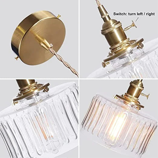 Vintage Crystal Pendant Light Fixture for Dining Room & Living Room Decor