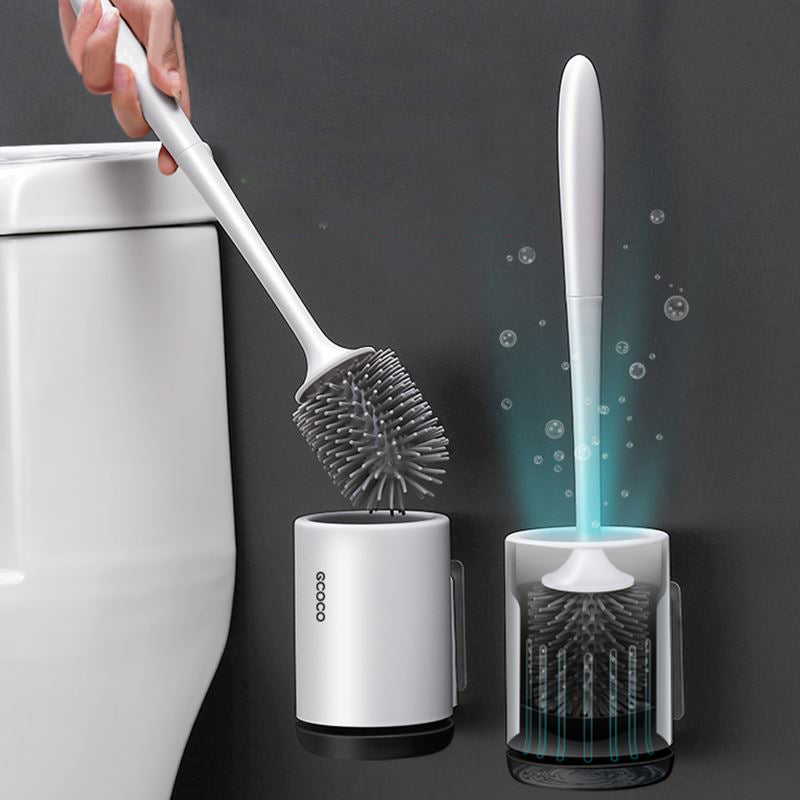 Silicone Toilet Brush with Holder | Modern, Efficient Loo Brush for Home Cleaning