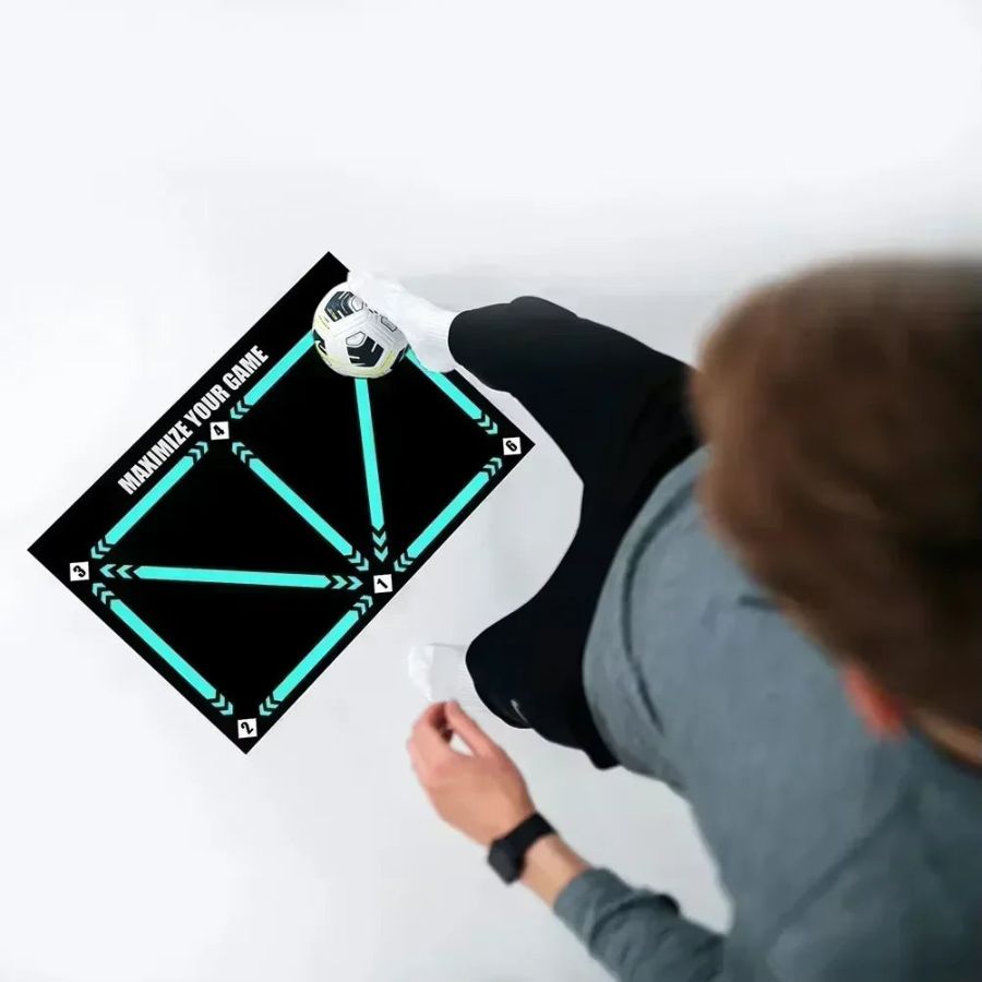 Football Pro Training Mat | Anti-Slip, 2x2m Space & Video Program for Skill Enhancement and Home Training