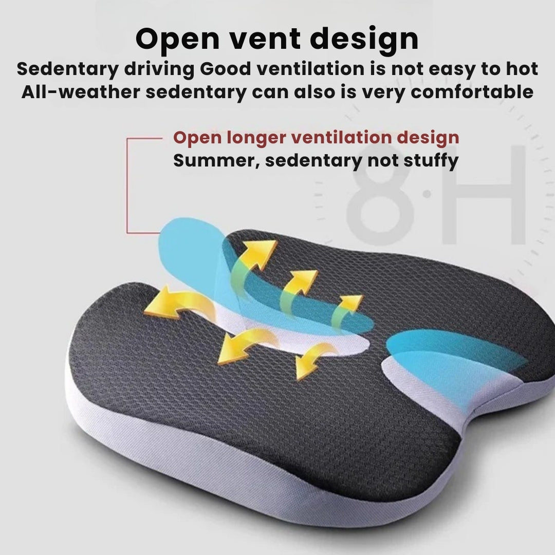 Orthopedic Car Seat Cushion – Comfortable Chair Pad with Anti-Slip Bottom for Better Support