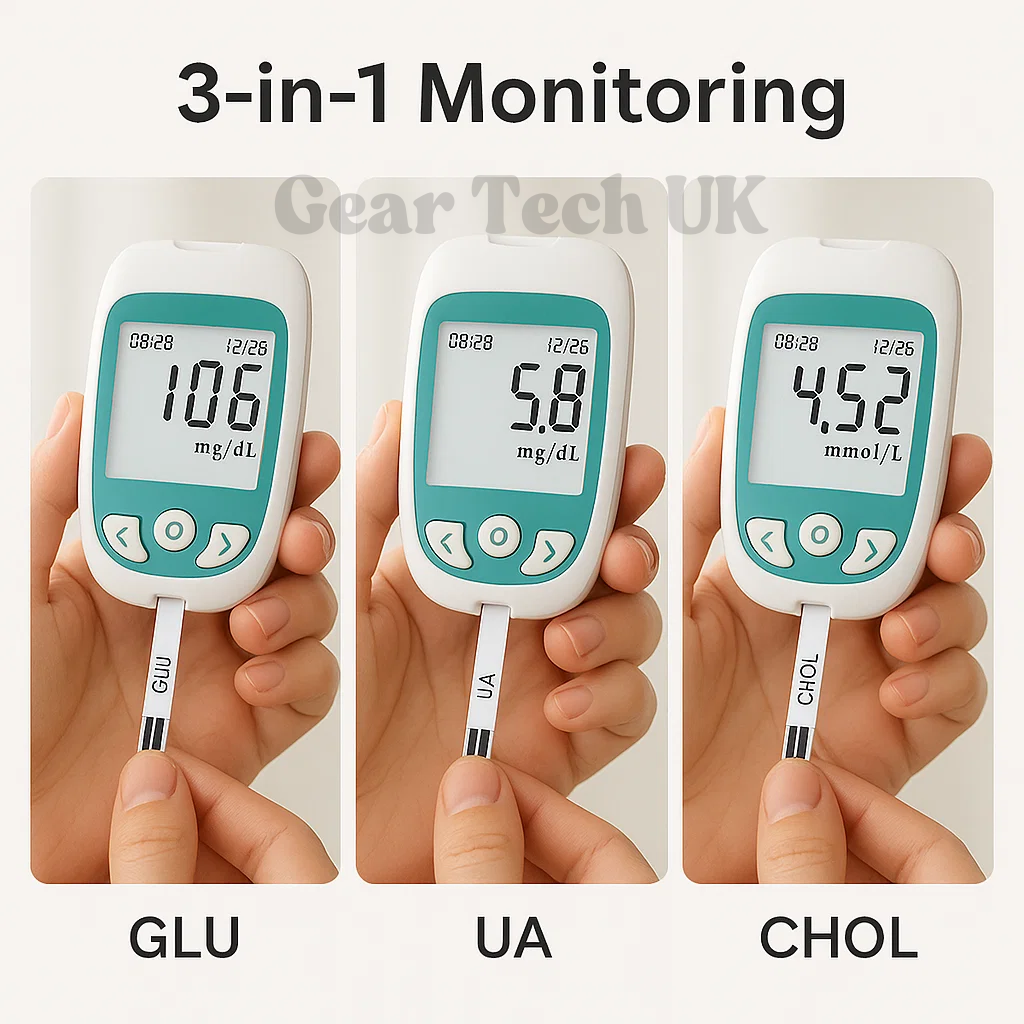 Multifunctional Analyzer Home Cholesterol Test Kit with Lancets Uric Acid Meter Glucose Meter