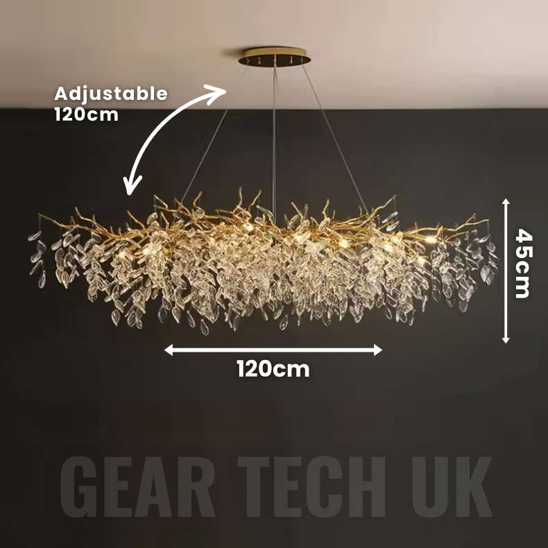 French Style Crystal Chandelier with Branch Design for Living Room & Dining Room Lighting
