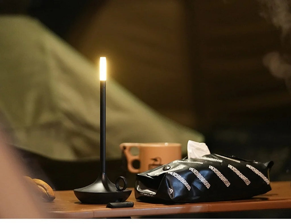 LED Candle Light Table Lamp | Adjustable Brightness. Touch Switch & Battery Operated for Ambient Illumination in Living Room & Bedroom