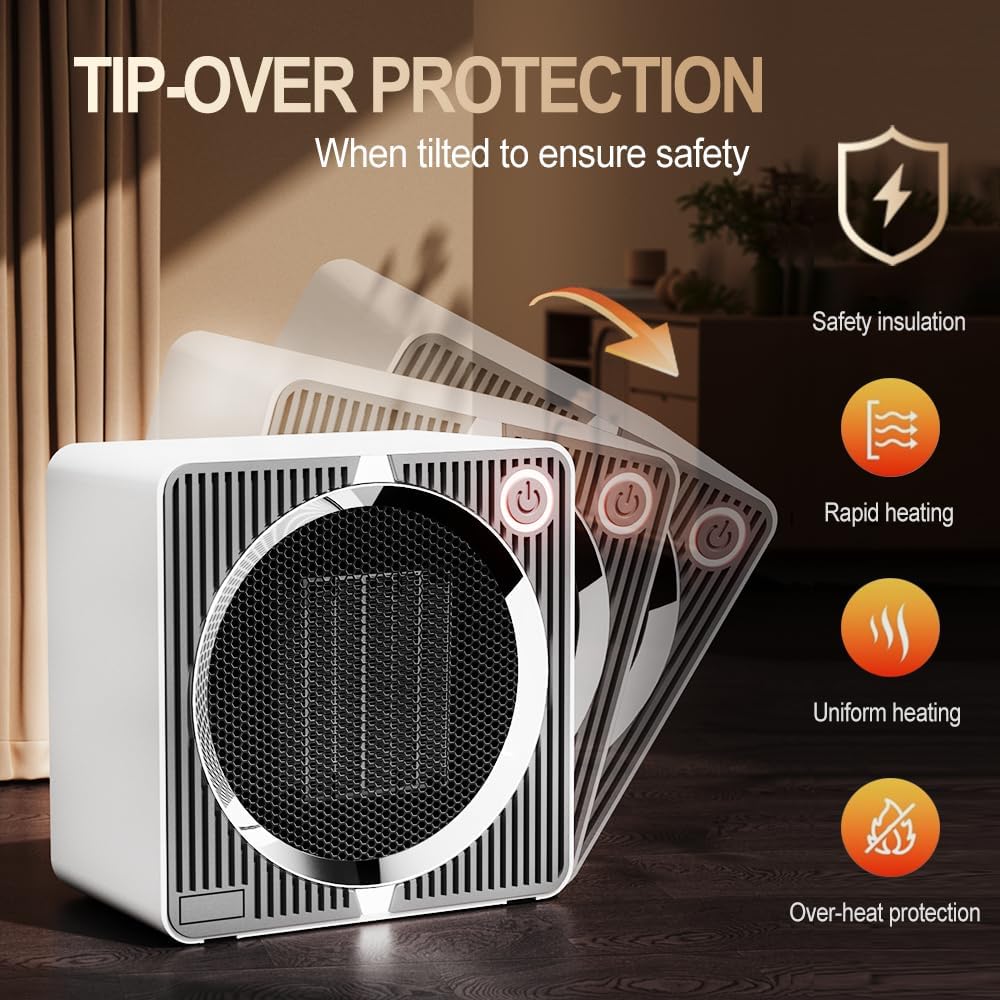 500W Electric PTC Ceramic Heater | Rapid Heating, Energy Efficient & Safe for Indoor Use in Winter