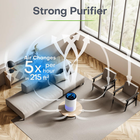 Compact Air Purifier | True HEPA Filter, Ultra-Quiet & Ideal for Small to Medium Rooms