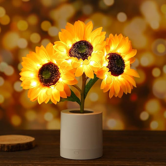 LED Sunflower Table Lamp - Decorative Lighting Fixture for Home Decor & Nightstand Use
