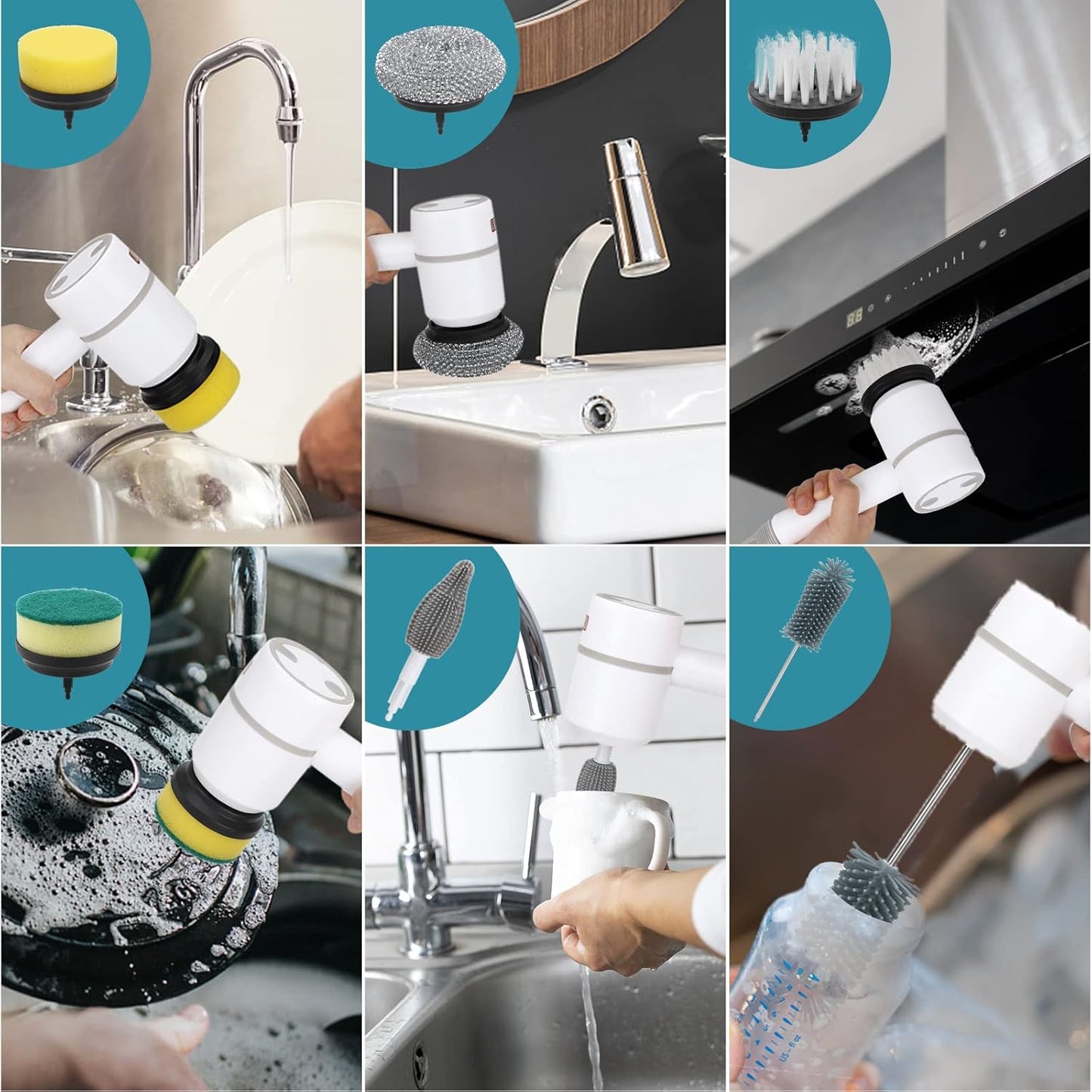 Electric Cleaning Brush - Cordless Power Scrubber with Rechargeable Battery for Home, Kitchen, and Bathroom Cleaning