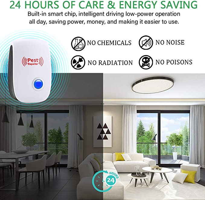 Ultrasonic Rat Repeller Device - Effective Pest Control for Rodents in 48 Hours - Safe for Home & Garden Use