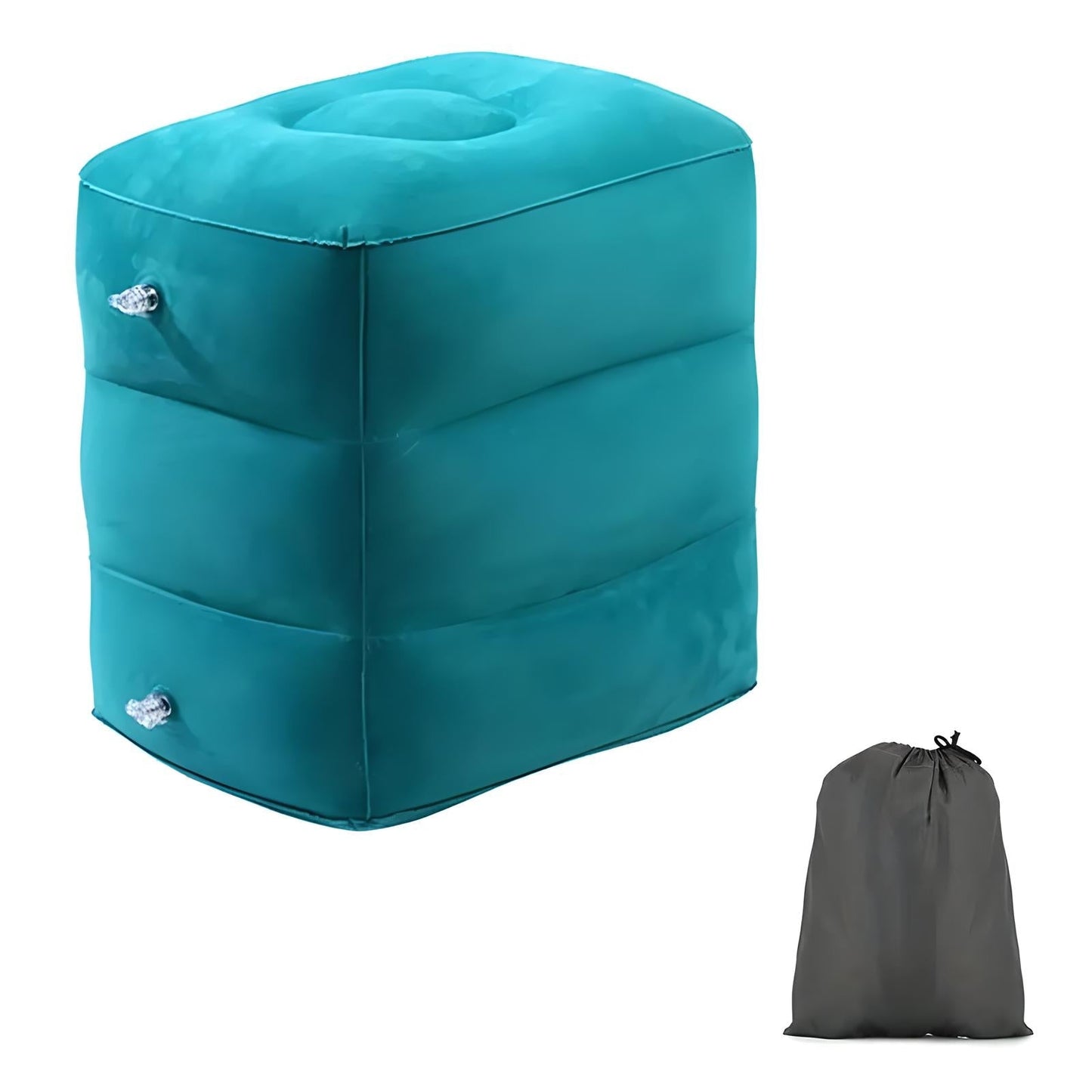 Inflatable Travel Footrest | Ergonomic, Adjustable Height & Compact for Planes, Trains, Buses & Office Use
