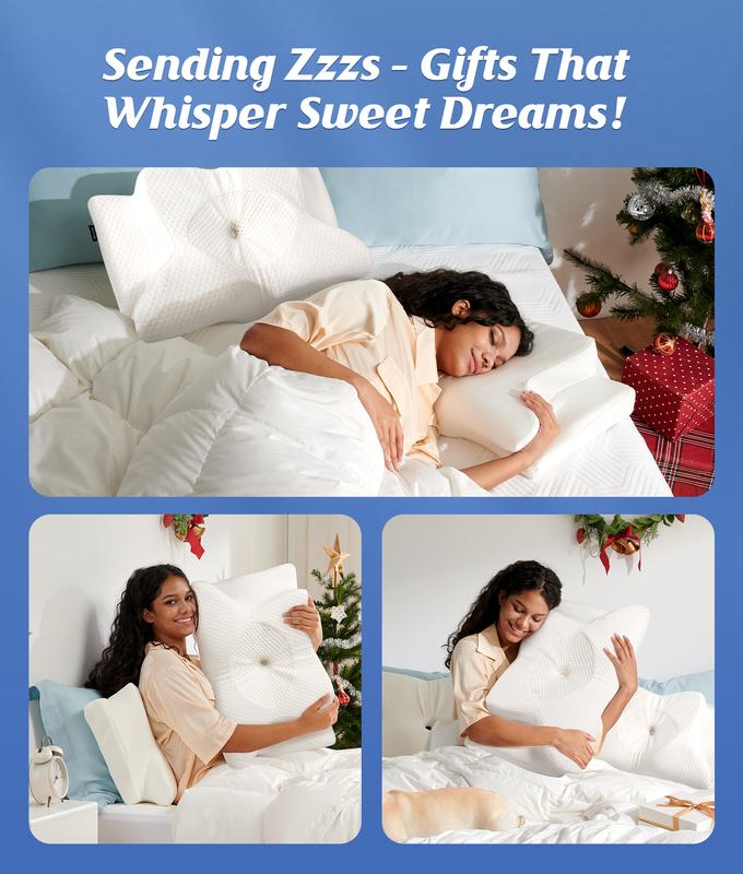 Memory Foam Neck Pillow | Ergonomic Support for Neck Pain Relief at Home