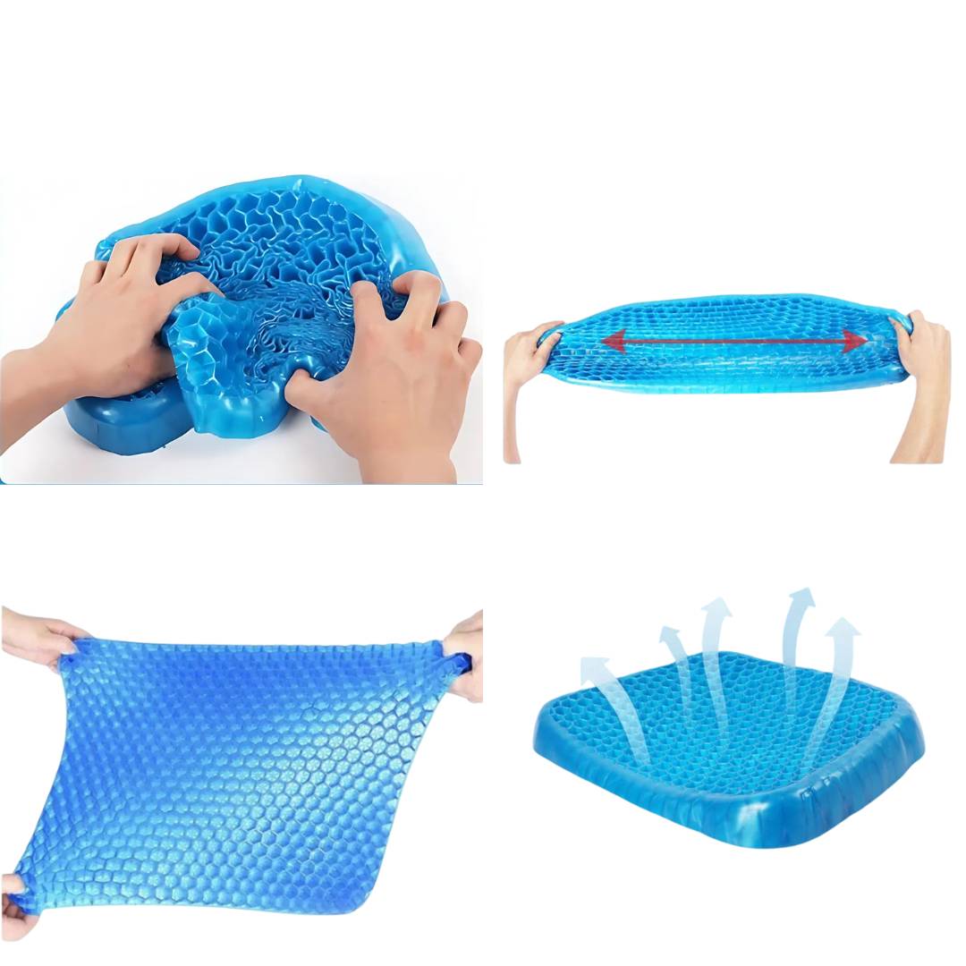 Orthopedic Gel Seat Cushion | Pressure Relief, Tailbone Support & Lower Back Comfort for Office Chair, Car & Wheelchair Use