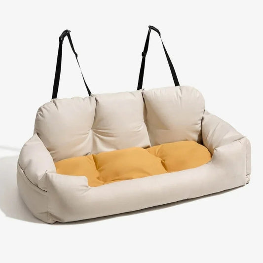 Travel Dog Car Bed with Safety Bolster | Large and Medium Sizes | Comfortable Travel Solution for Dogs