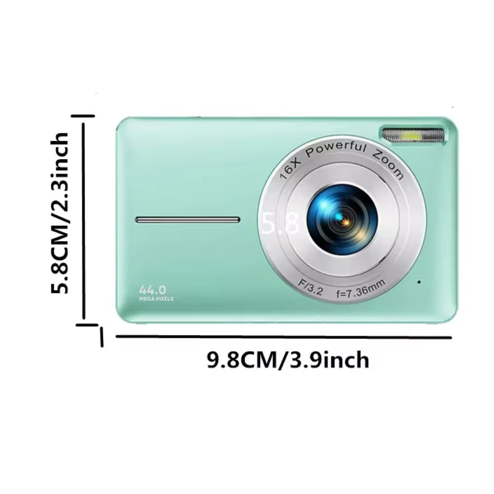 Portable Digital Camera 1080P 44MP with 16X Zoom β Compact Vlogging Camera with LCD Screen, Rechargeable, Perfect for Teens and Students