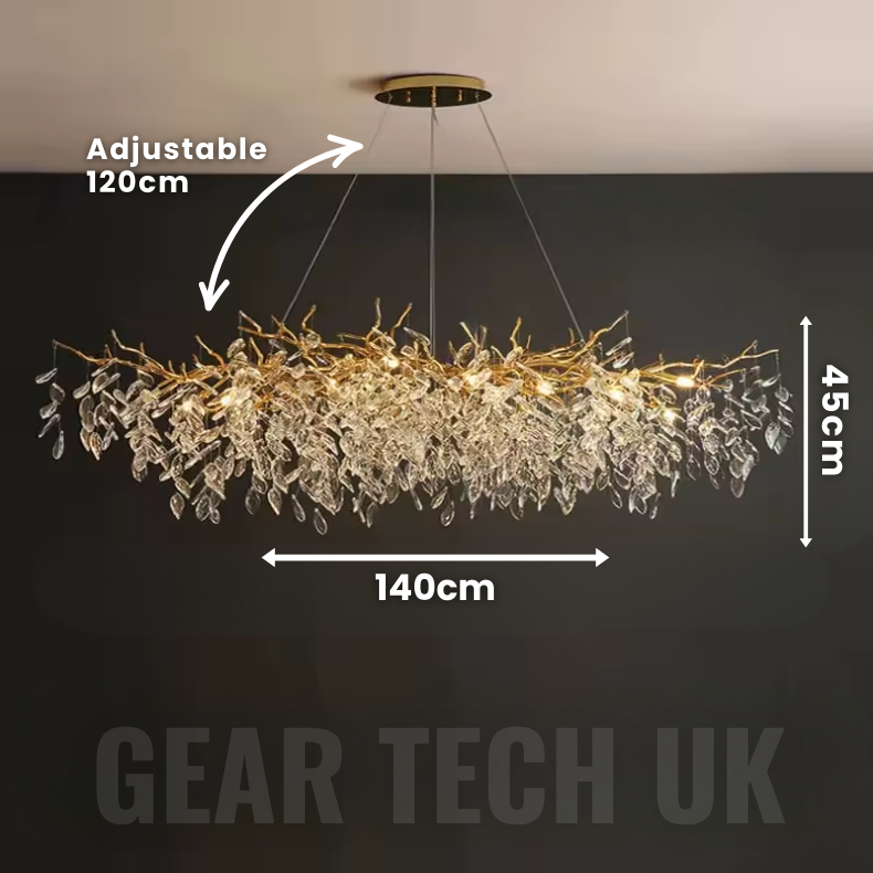 French Style Crystal Chandelier with Branch Design for Living Room & Dining Room Lighting